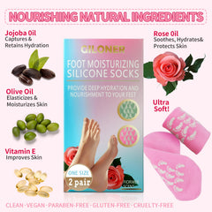 Intérieur gel nourrissant visible des chaussettes Giloner, pour hydratation en profondeur.