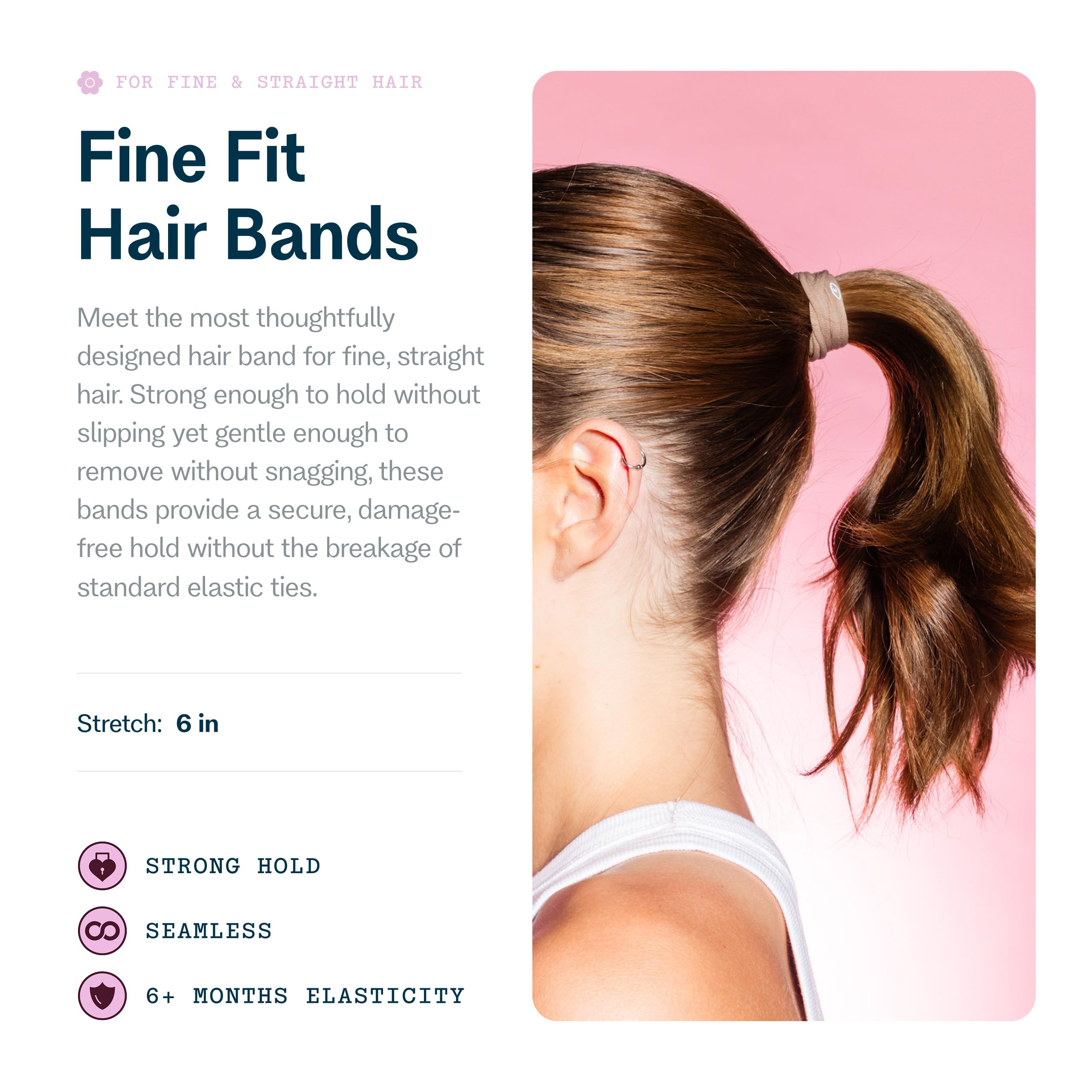 GIMME Beauty bande elastique cheveux fin sans-dent protège les mèches délicates
