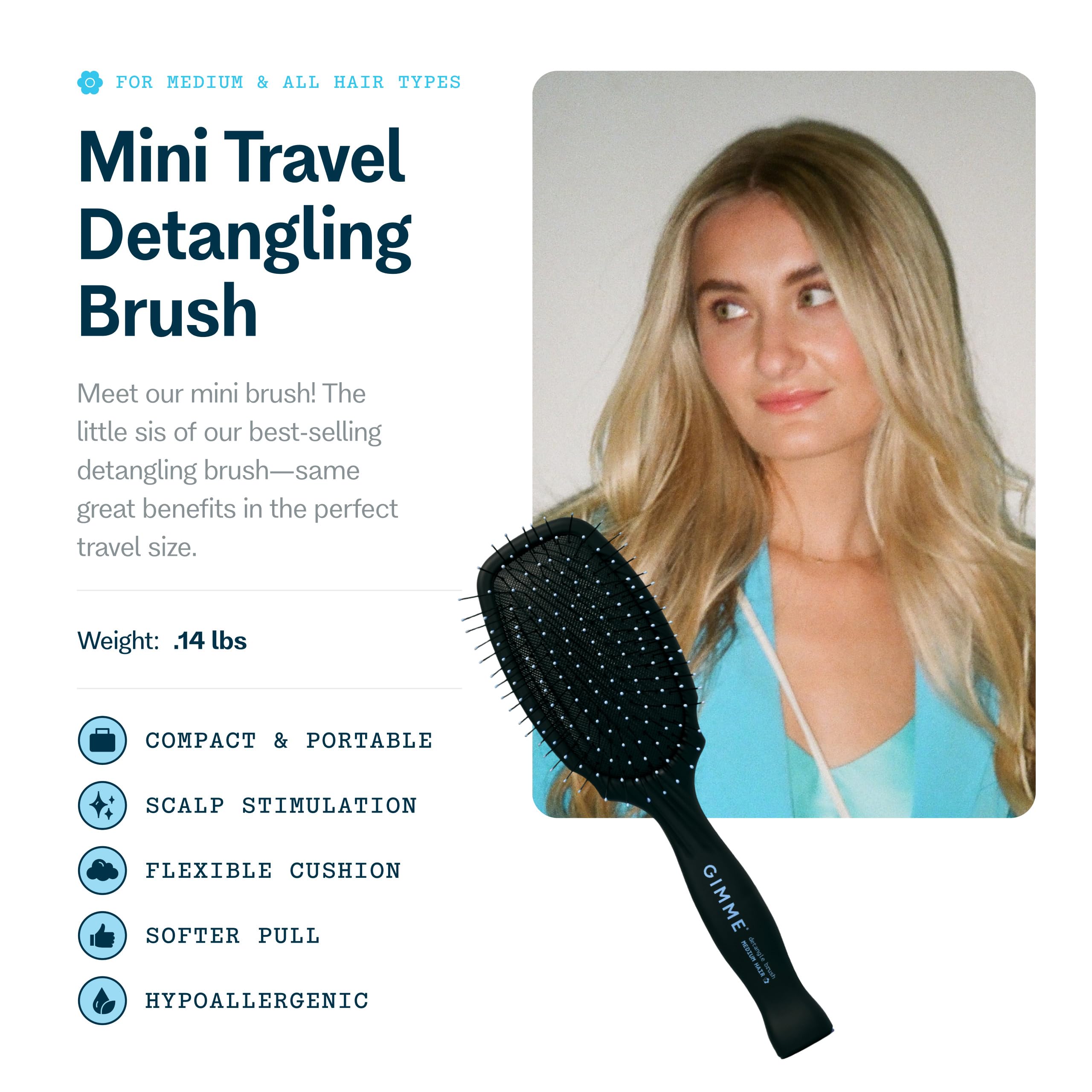 Brosse GIMME Beauty résistante à la chaleur facilite le coiffage à haute température