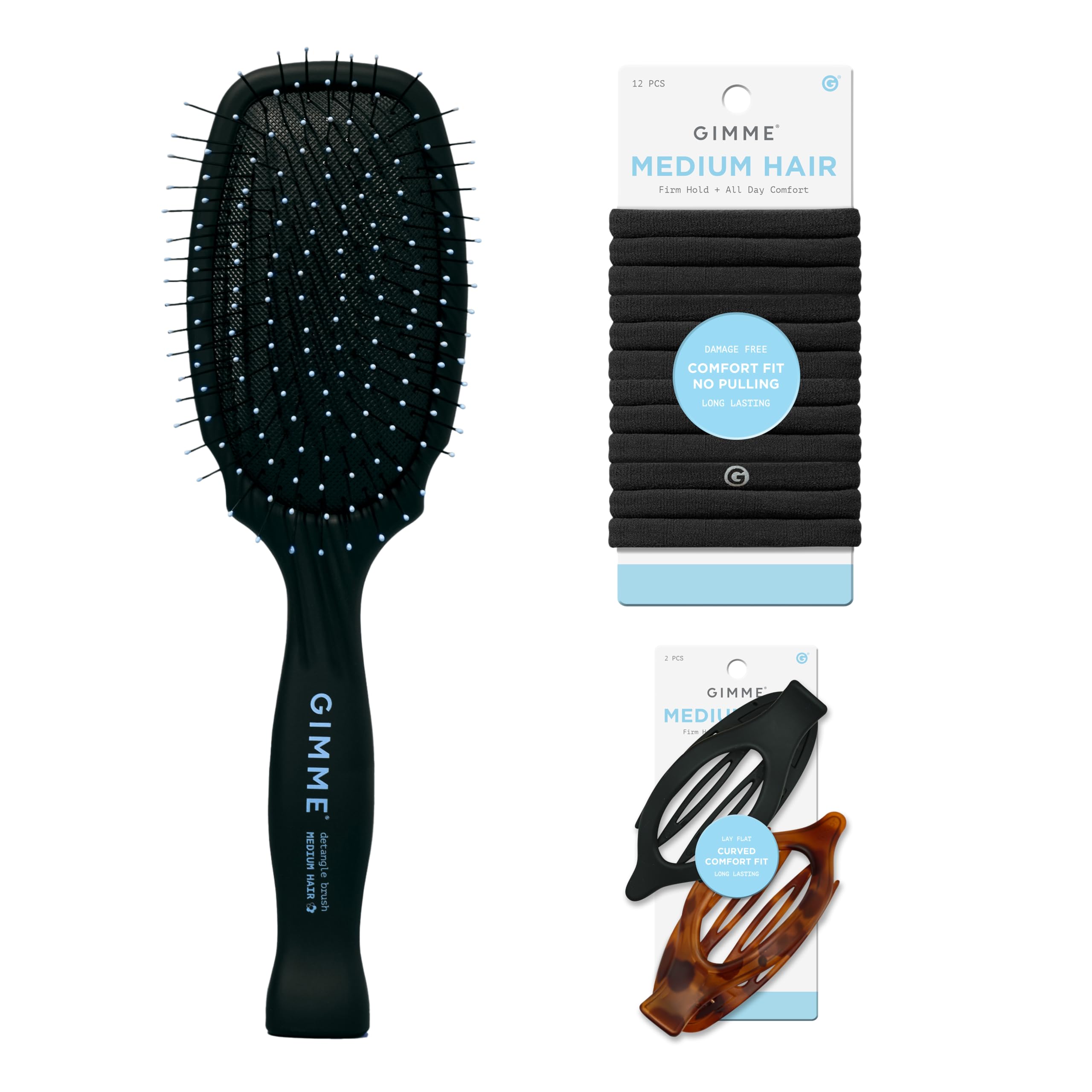 Brosse GIMME Beauty anti-statique démêle et lisse les cheveux pour un fini soyeux