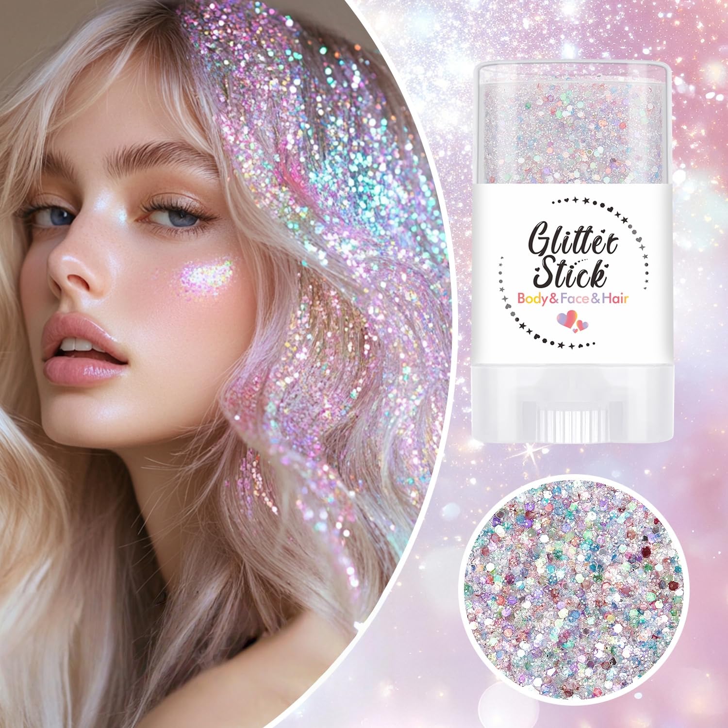 Ginaday stick paillettes etanche longue duree pour toutes les fêtes.