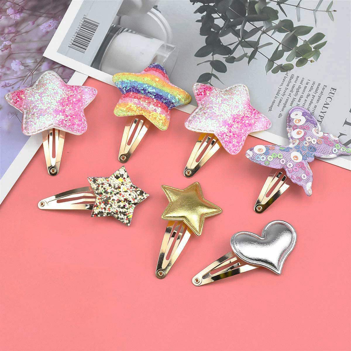 Gingbiss clip à paillettes, attache sécurisée pour cheveux épais.