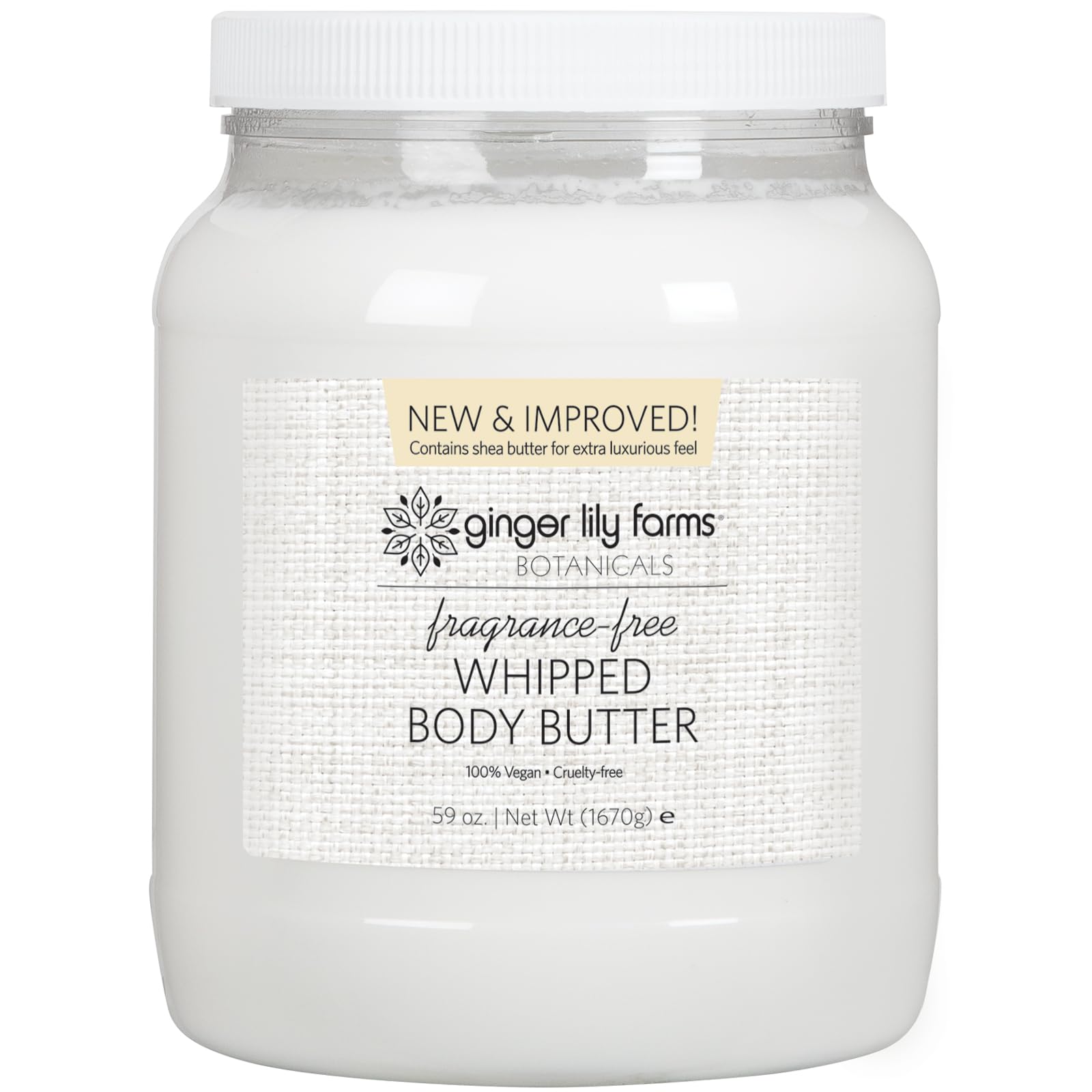 Ginger Lily Farms Beurre corporel fouetté – texture veloutée procurant une hydratation rapide