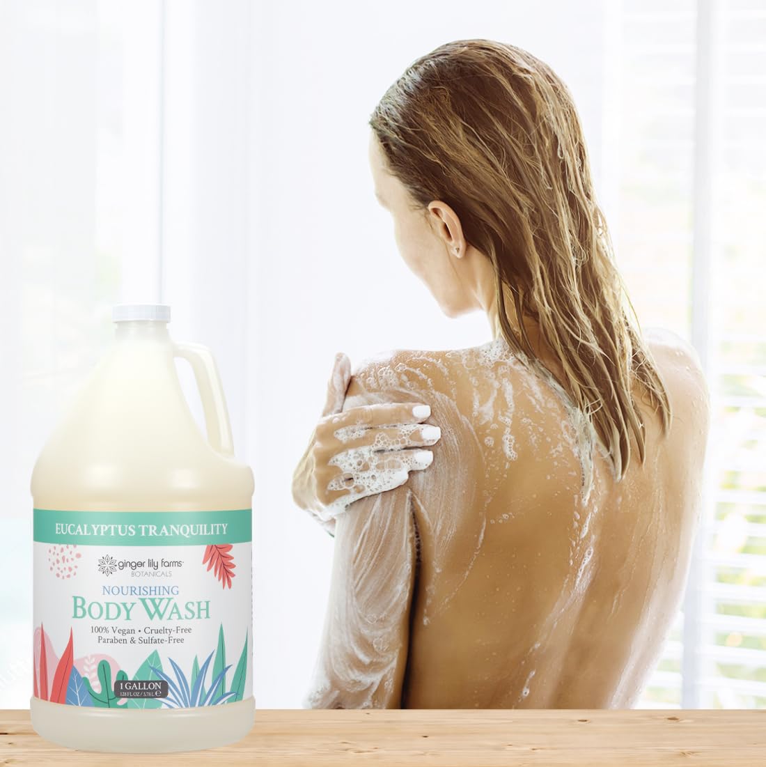 Ginger Lily Farms Botanicals ambiance spa: moment calmant dans votre routine douche.