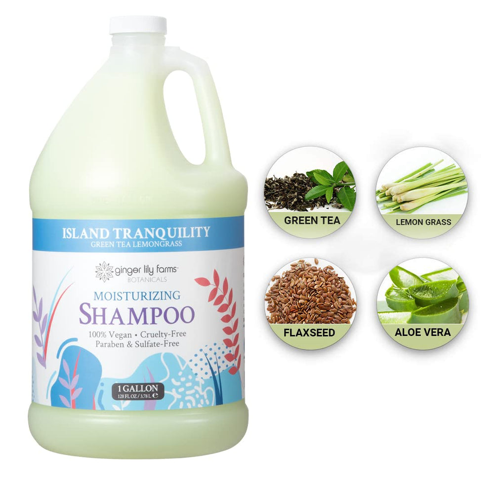 Parfum frais de thé vert et citronnelle, moment de détente sous la douche.