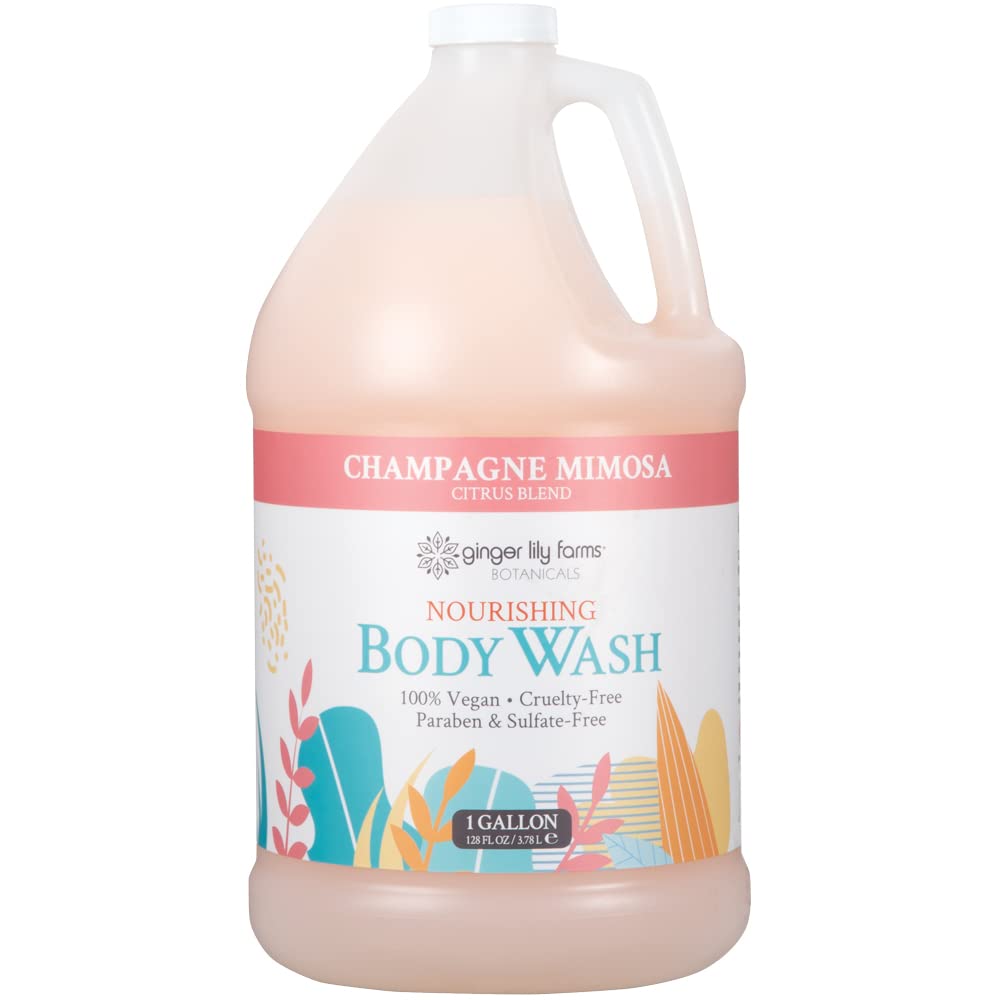 Ginger Lily Farms Botanicals Champagne Mimosa: bouteille de lavage pour peau nourrie et rafraîchie.