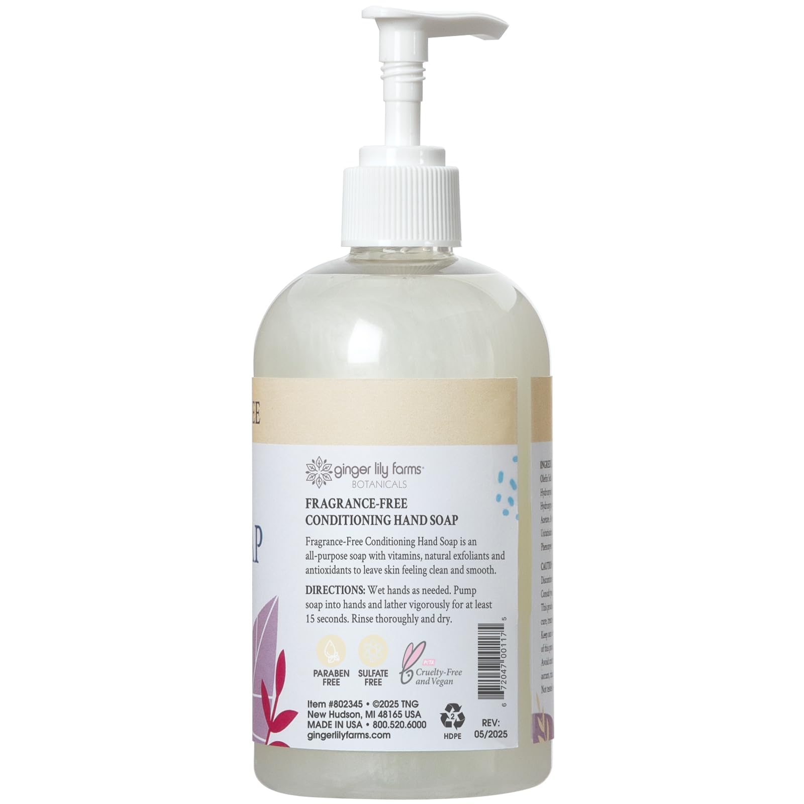 Ginger Lily Farms Botanicals lot de 6 bouteilles, savon mains vegan et sans cruauté.