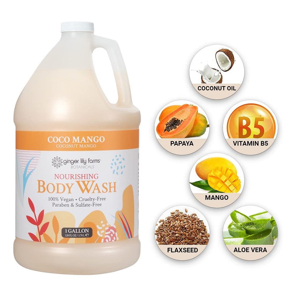 Ginger Lily Farms Botanicals Coco Mango – sans parabènes et sulfates pour une routine douce.