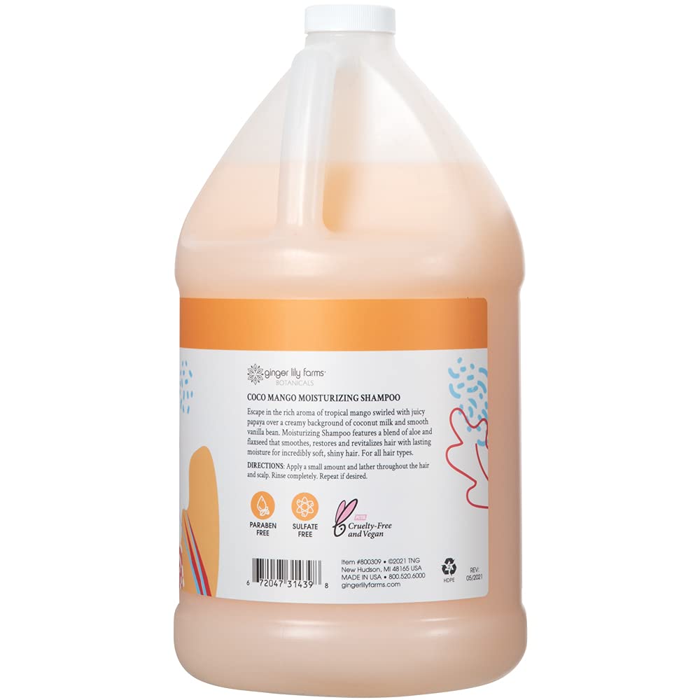 Ginger Lily Farms Botanicals Shampoing Coco Mango – ingrédients Aloe et Flaxseed pour hydrater.