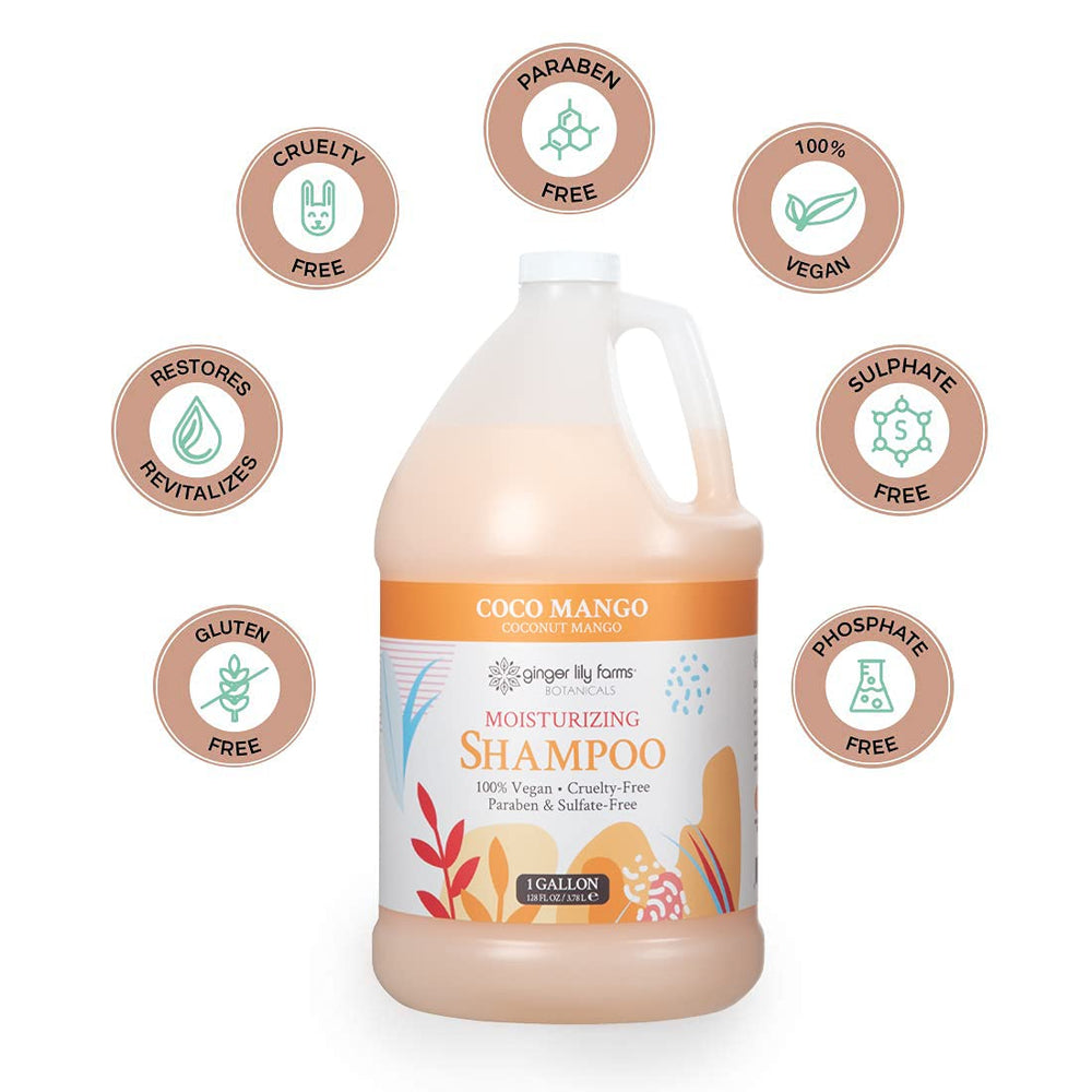 Shampoing Coco Mango sans parabènes – douceur et pureté pour les cheveux.
