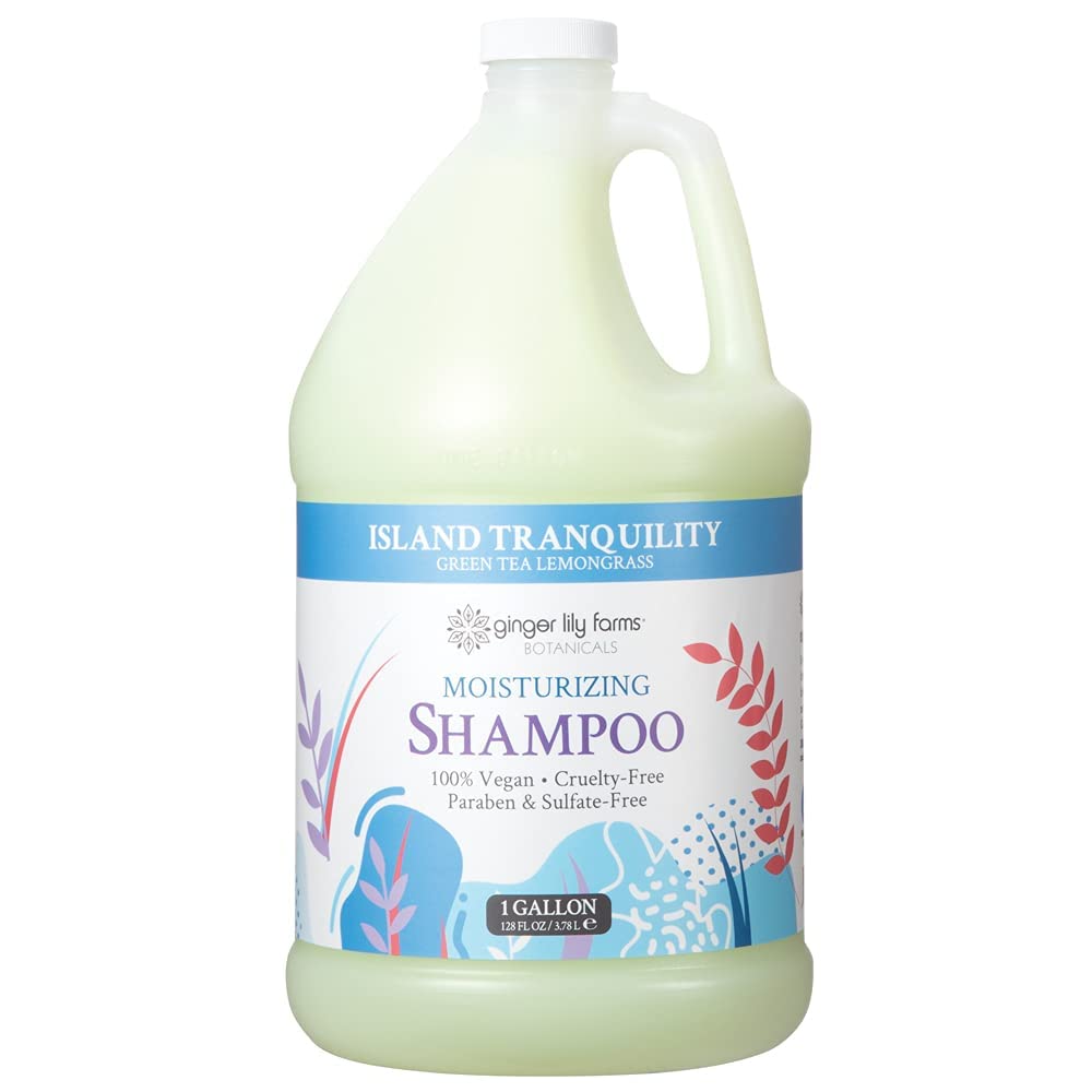 Ginger Lily Farms Botanicals Shampoing Island Tranquility – texture soyeuse facilitant le démêlage et la douceur.