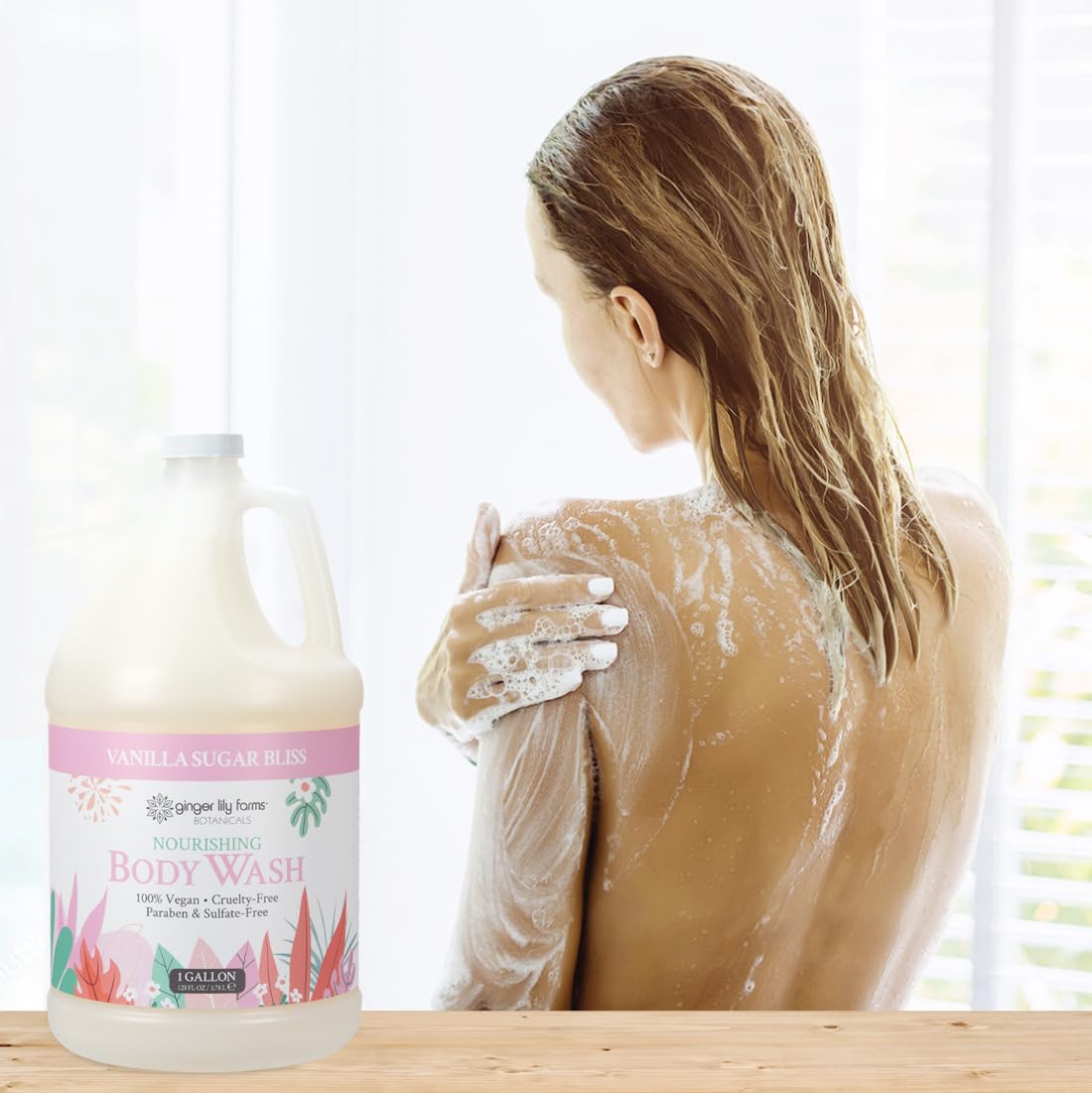 Utilisation en salle de sport et spa à domicile Ginger Lily Farms Botanicals.