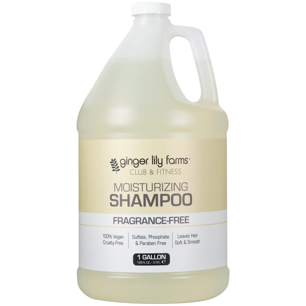 Ginger Lily Farms Club & Fitness Shampoing sans parfum, bouteille prête à l’emploi.