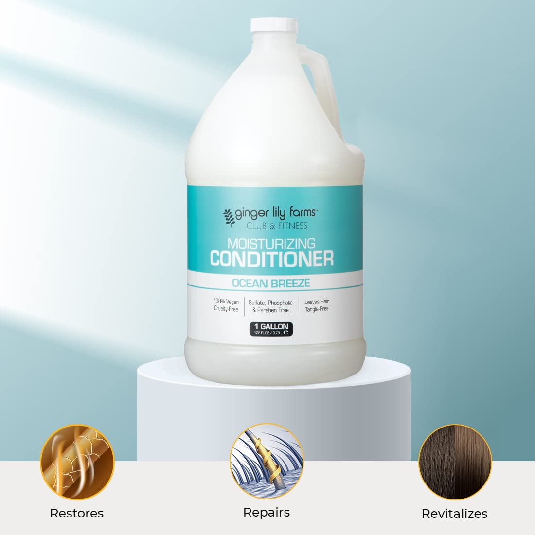 Ginger Lily Farms Club & Fitness moisturizing conditioner spreads evenly through strands.