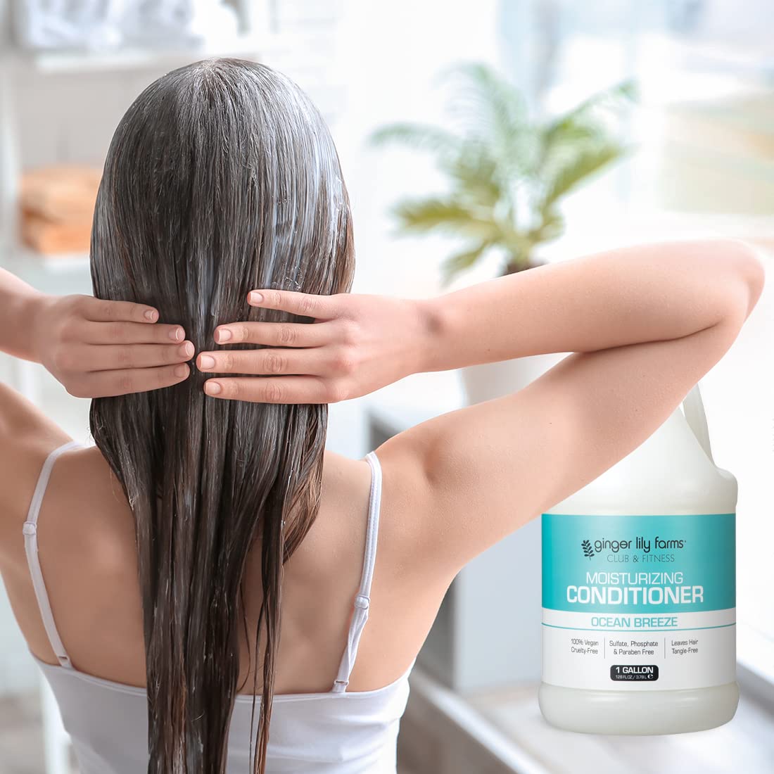 Ginger Lily Farms Club et Fitness: logo cruelty-free sur l'emballage