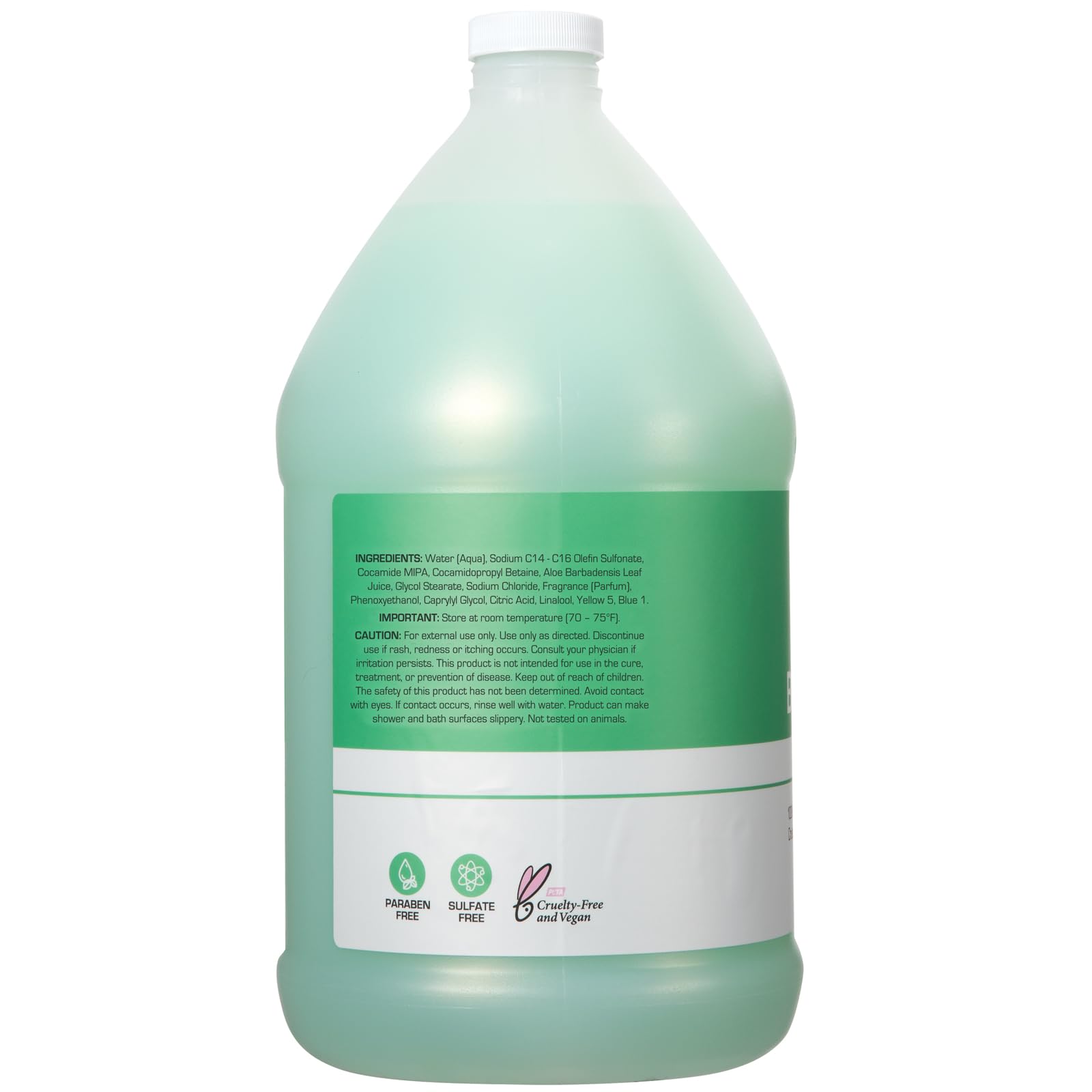 Étiquette indiquant sans parabènes et sans sulfates sur le gel douche