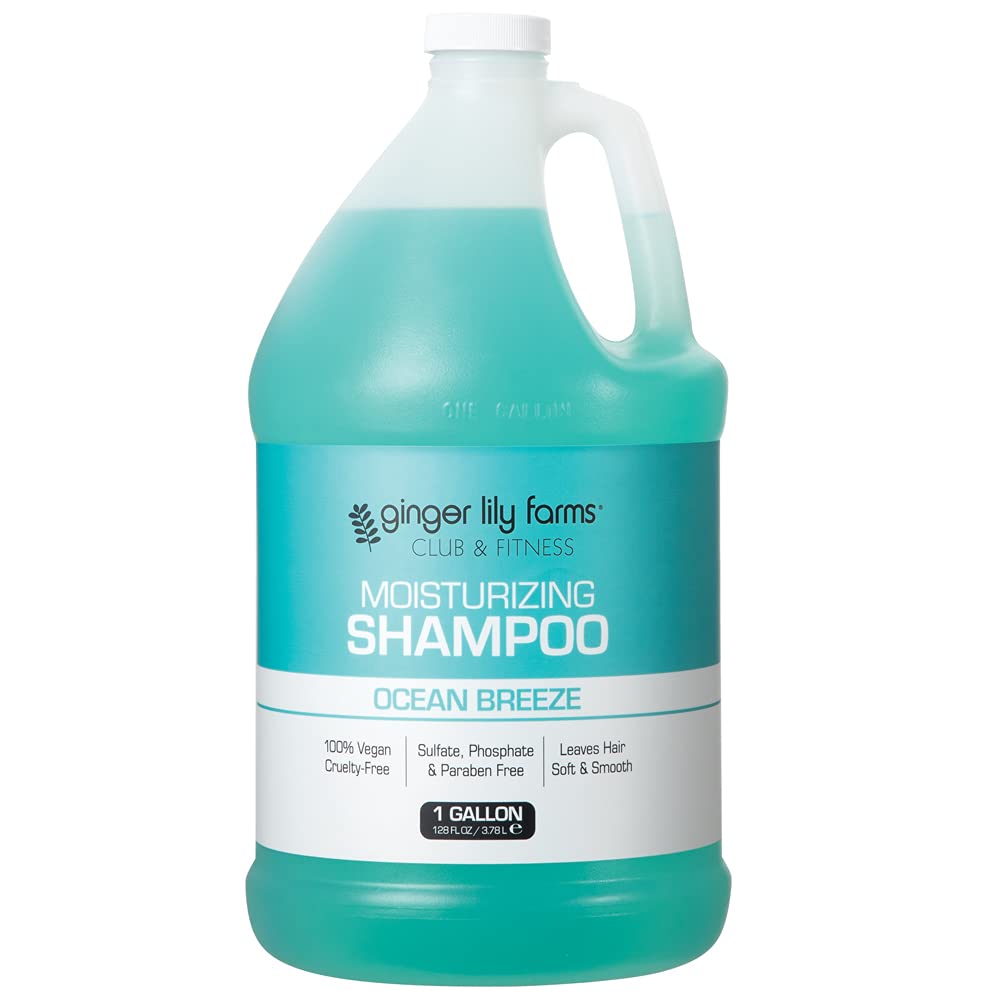 Ginger Lily Farms Club & Fitness Shampoo – bouteille Brise Océane pour hydratation durable.