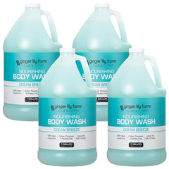 Gel douche Club & Fitness Ginger Lily Farms en flacon, lavage quotidien doux et nourrissant.