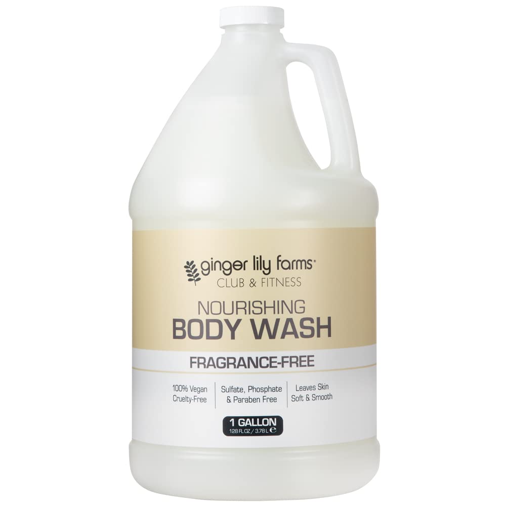 Ginger Lily Farms Gel Douche Nourrissant en bouteille, hydratation douce pour peaux sensibles.