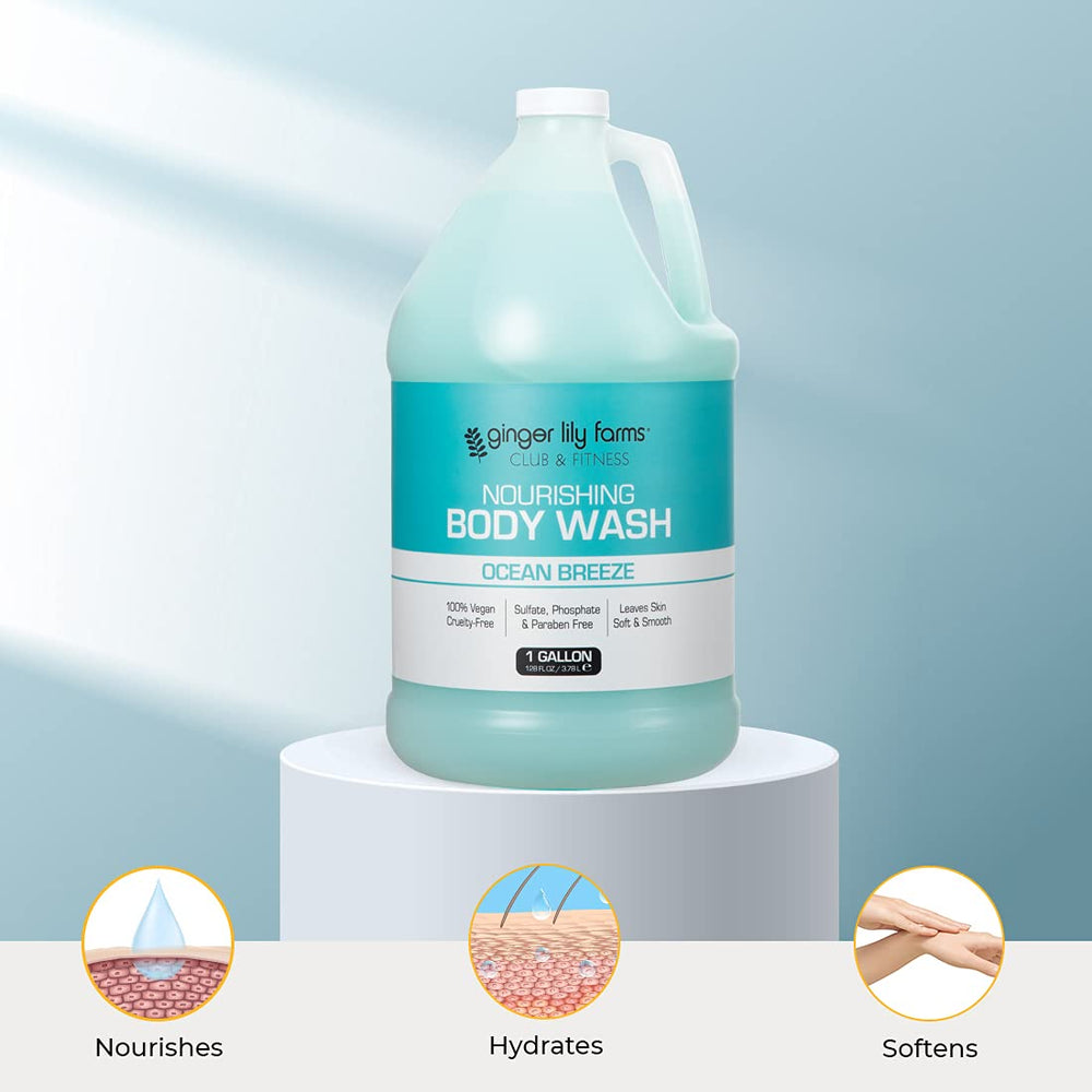 Sans tests sur les animaux: gel douche végan Ginger Lily Farms.