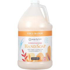 Ginger Lily Farms Savon Mains Coco Mango en bouteille, pratique et économique.