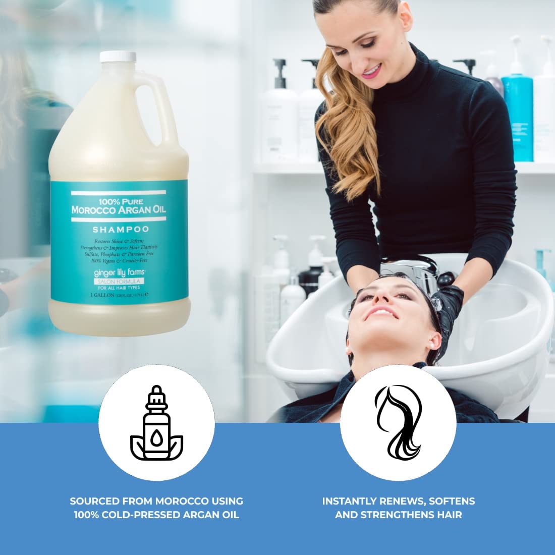 Ingrédients clés du Shampoing Argan Maroc Ginger Lily Farms: argan pur et vitamines