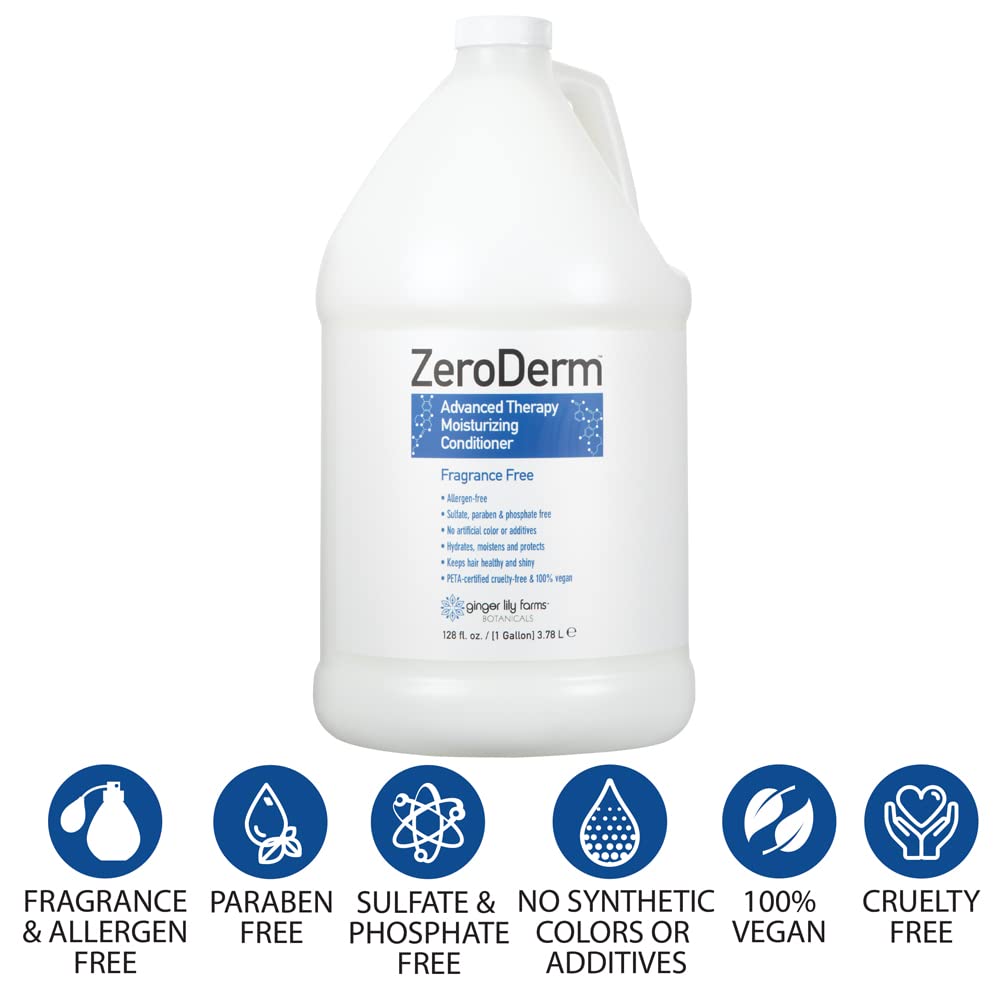 Texture crémeuse du ZeroDerm pour un démêlage facile et douceur durable.