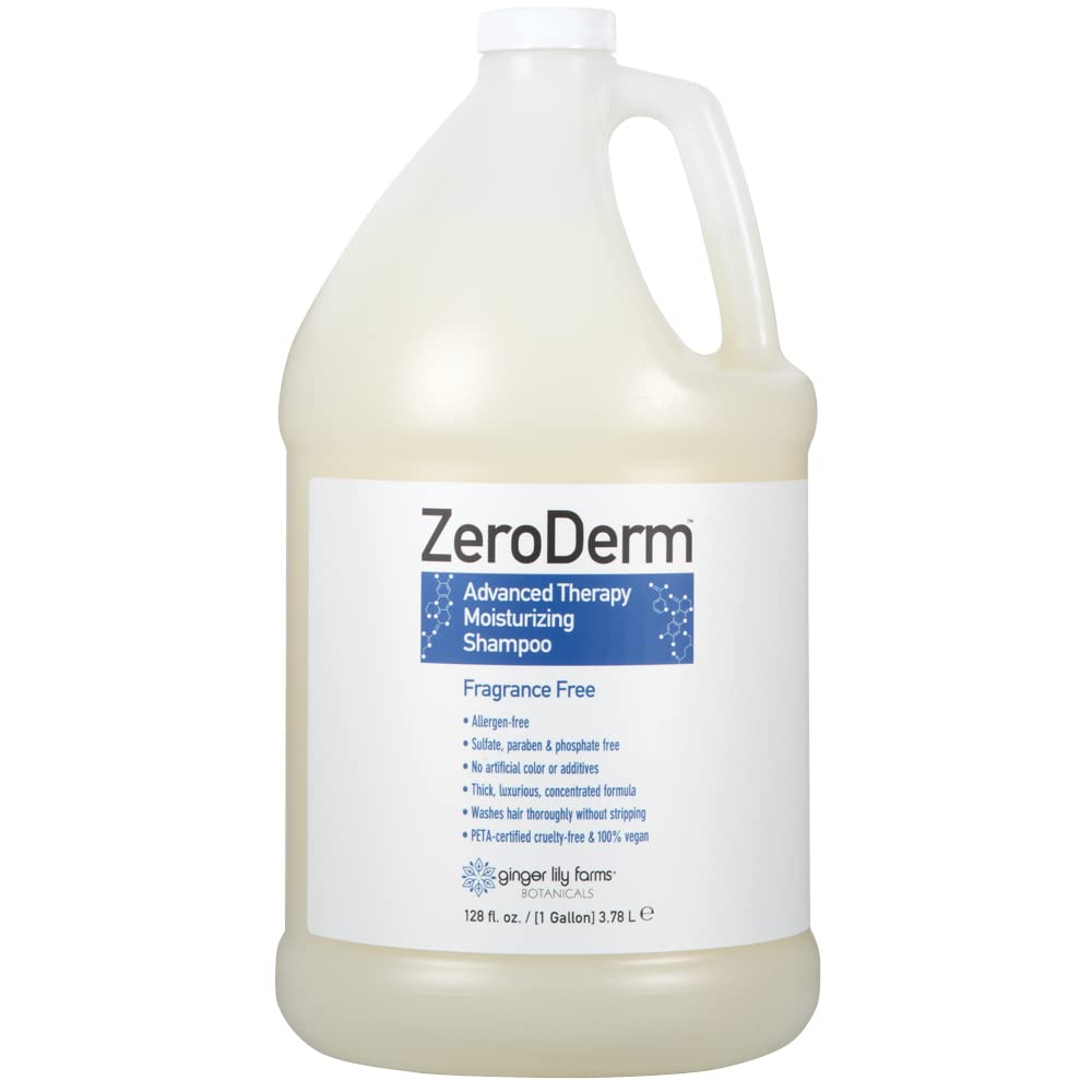 Ginger Lily Farms ZeroDerm Shampoing – bouteille concentrée pour hydratation durable