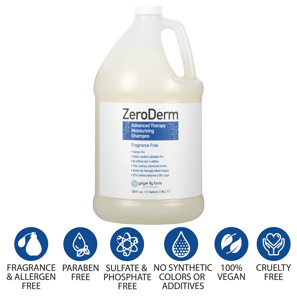 Ginger Lily Farms ZeroDerm Shampoing – formulation sans additifs pour peaux sensibles