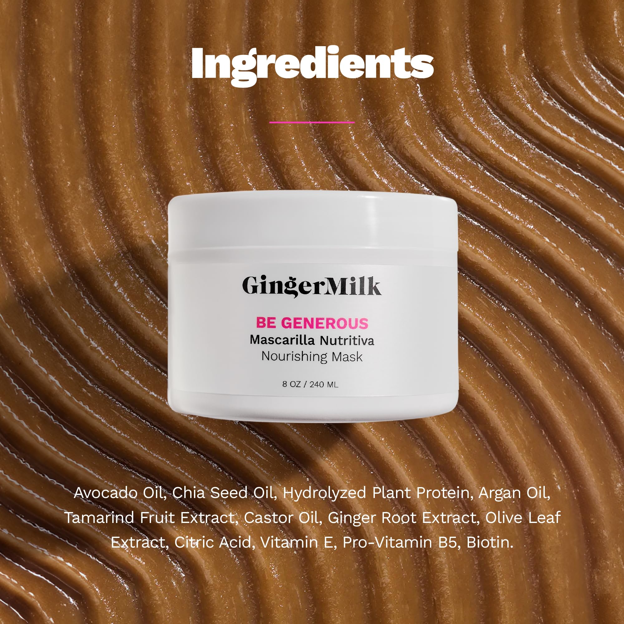 Ginger Milk Deep Repair Hair Mask swirl in jar showing luxurious cream.