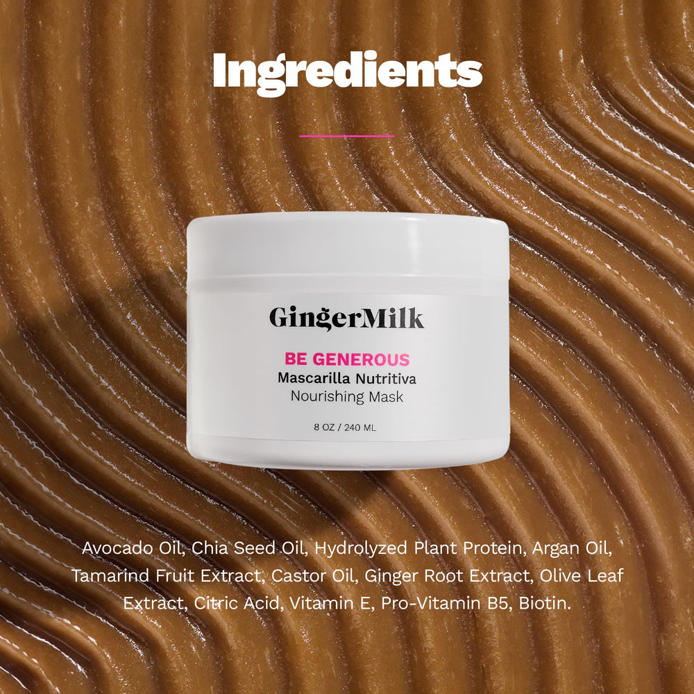 Ginger Milk Deep Repair Hair Mask swirl in jar showing luxurious cream.