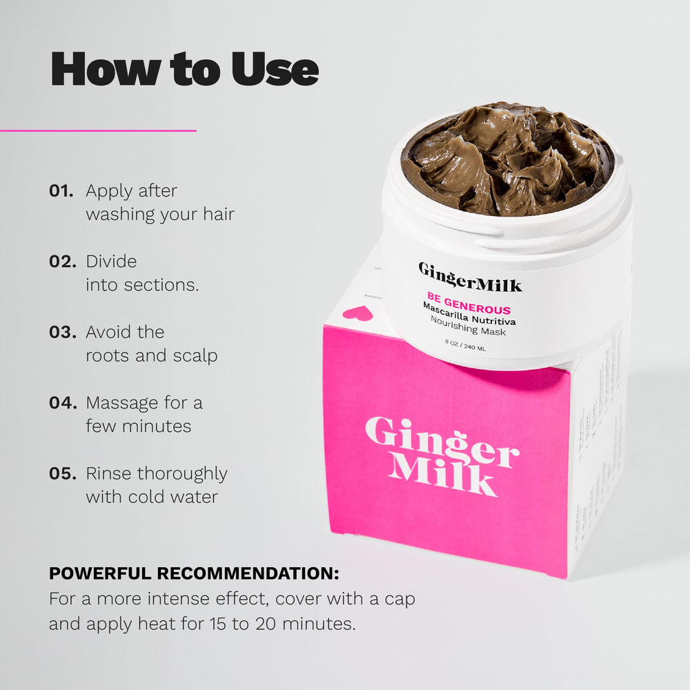 Ginger Milk Deep Repair Hair Mask being applied to curls for deep conditioning.