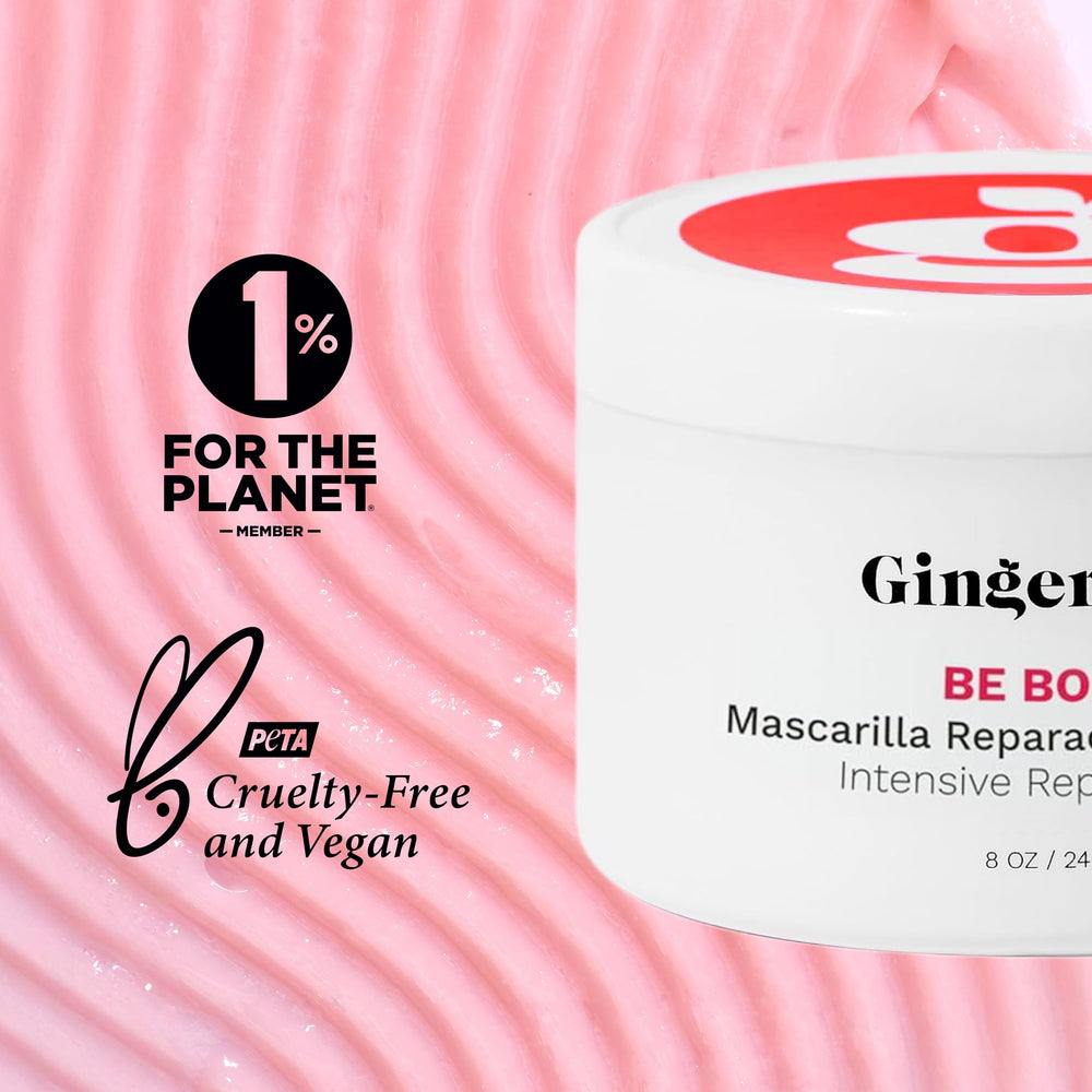Ginger Milk Natural Care: geste d’application sur cheveux humides avant séchage.