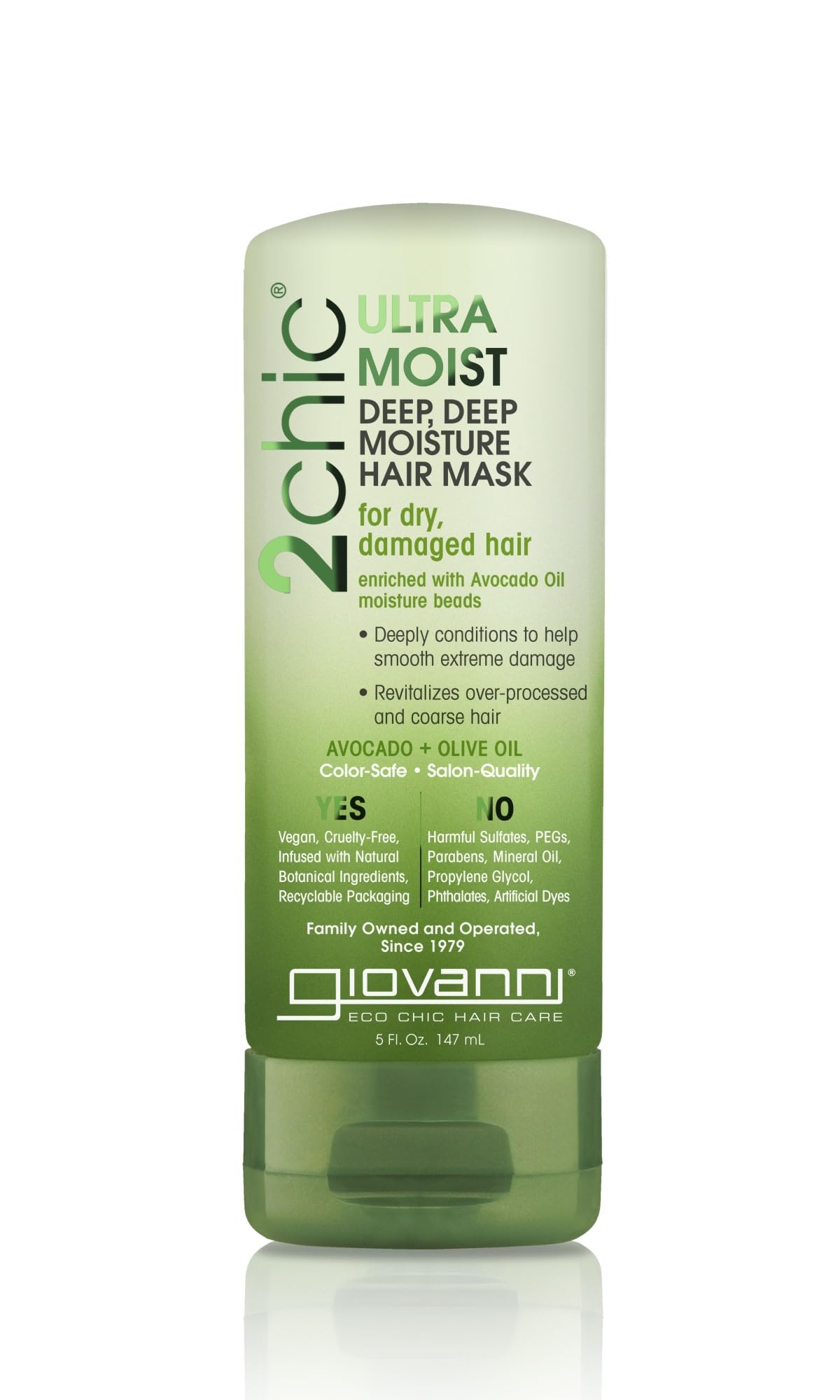 GIOVANNI 2chic Masque cheveux Avocat et Olive – hydratation profonde pour cheveux soyeux