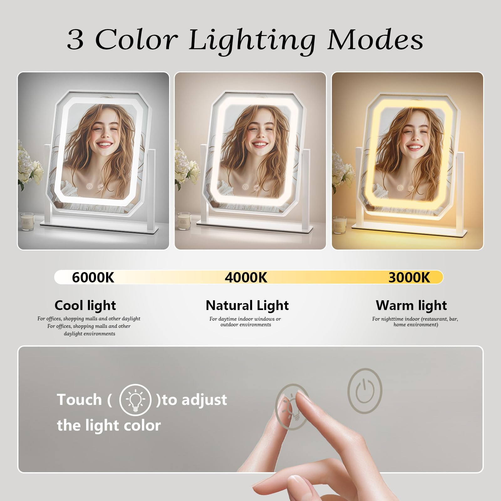 GioeDa, miroir maquillage lumière naturelle idéal en extérieur