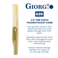 Giorgio G20 Ivy dents fines glissant en douceur sur barbe et moustache.