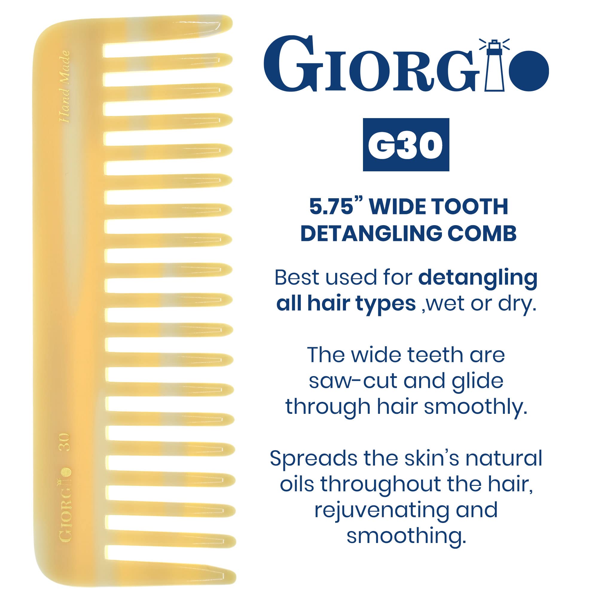 Giorgio G30 dents larges démêlage efficace sur cheveux bouclés