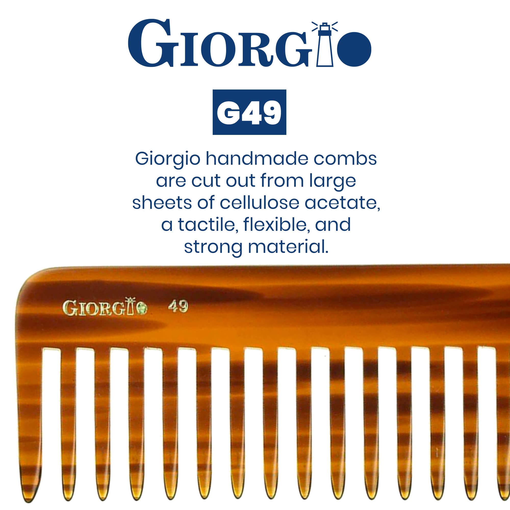 Giorgio G49 peigne avec effet tortue, design élégant et durable.