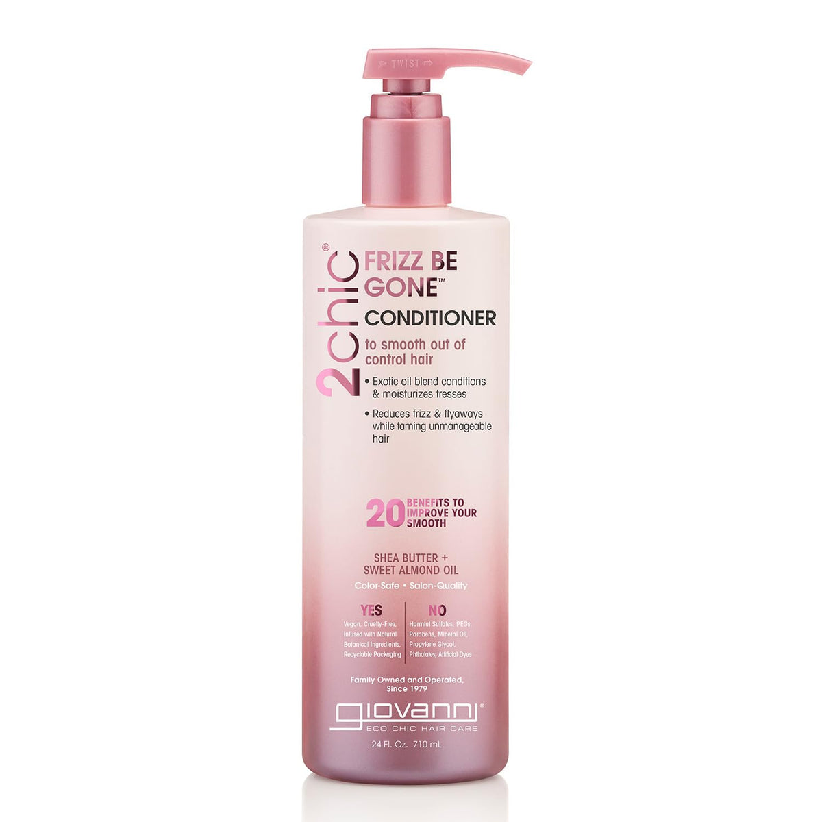 GIOVANNI 2chic Anti-Frisottage – bouteille soin lissant et hydratant pour cheveux