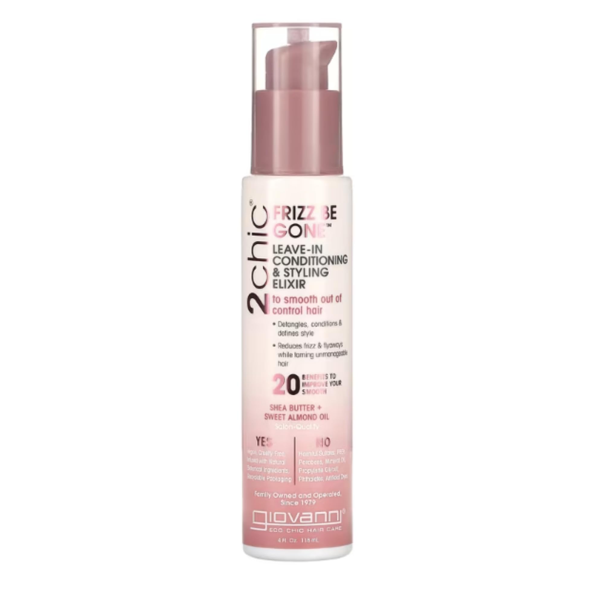 Bouteille GIOVANNI 2chic Elixir pour hydratation et douceur.