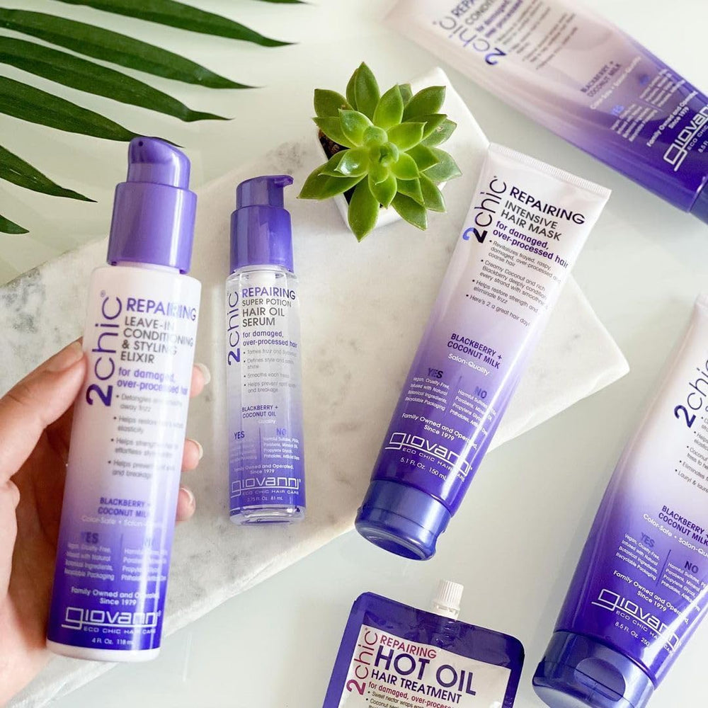 GIOVANNI 2chic Elixir: soin sans rinçage pour cheveux secs et abîmés.