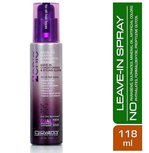 GIOVANNI 2chic Elixir Ultra-Sleek, application sur cheveux mouillés pour frizz maîtrisé.