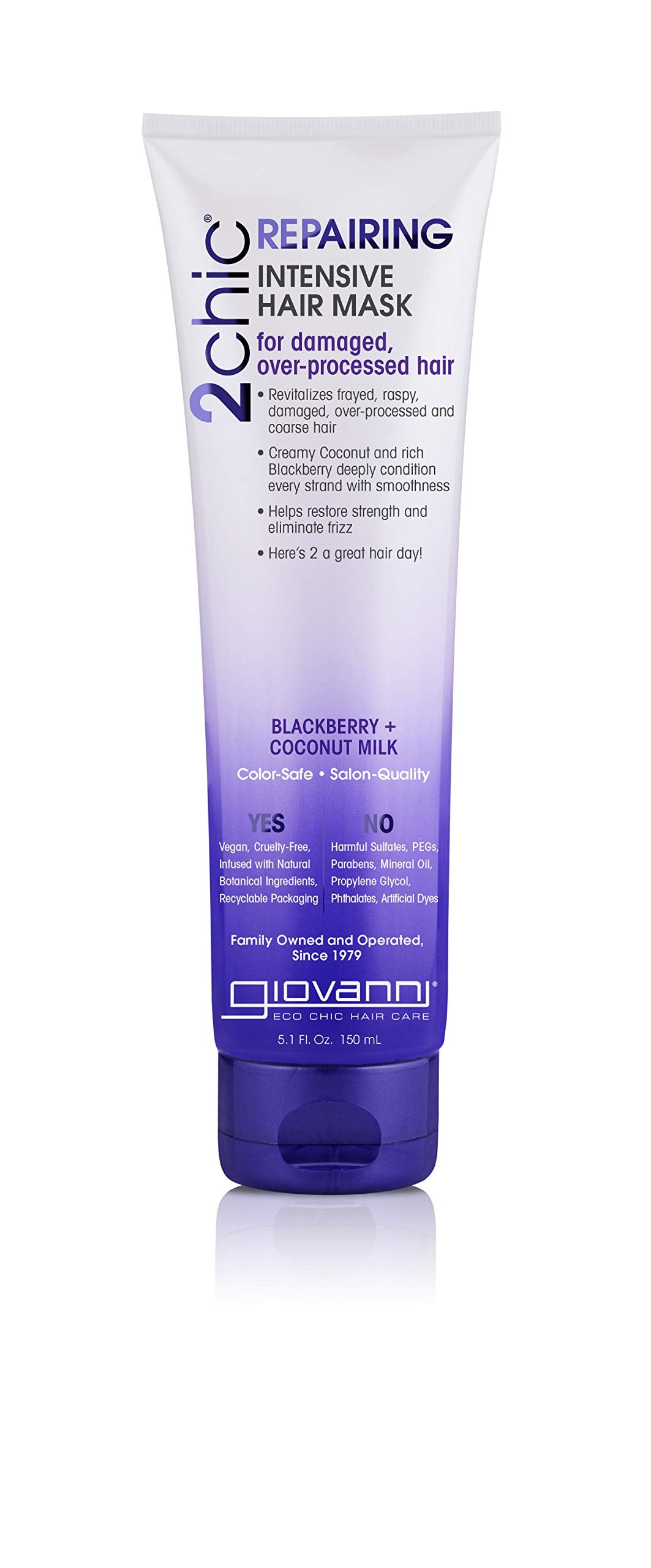 GIOVANNI 2chic masque cheveux ultra réparateur, mure et huile de coco hydratants