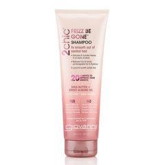 Shampoing anti-frisottis GIOVANNI 2chic en bouteille, contrôle des frisottis.