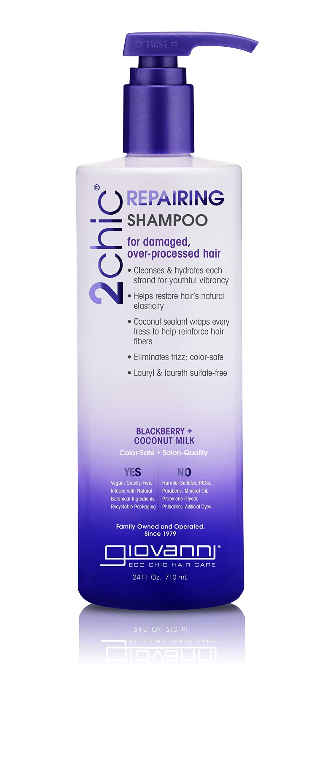 GIOVANNI 2chic shampoo bouteille: soin hydratant profond pour cheveux abîmés.