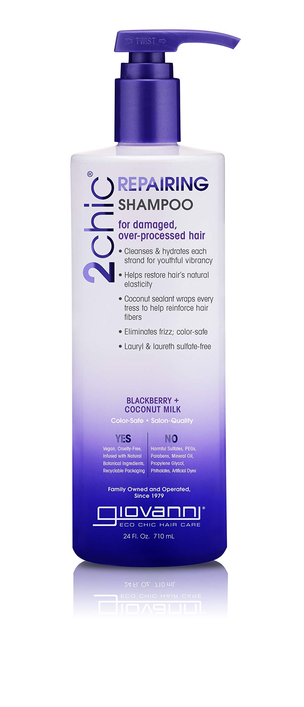 GIOVANNI 2chic shampoo bouteille: soin hydratant profond pour cheveux abîmés.
