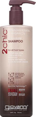 Étiquette du Shampoing Ultra-Sleek Giovanni, allure élégante et premium.
