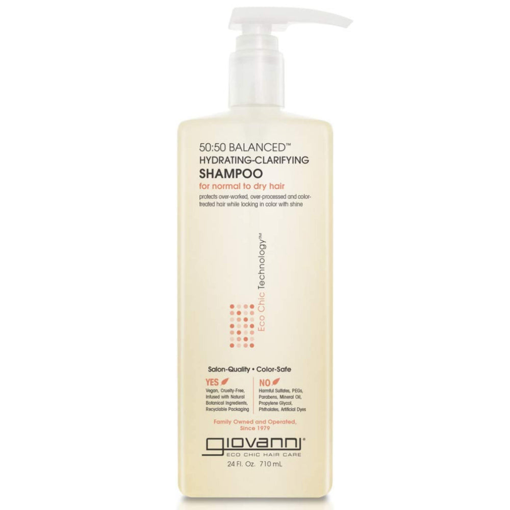 Giovanni 50:50 Shampoing flacon : nettoyage doux et hydratant pour cheveux normaux à secs.
