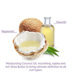 Texture crèmeuse de l'après-shampoing sur les boucles pour une application fluide.