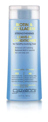 GIOVANNI Biotin & Collagen Leave-In sur sa bouteille, revitalisant et nourrissant les cheveux.